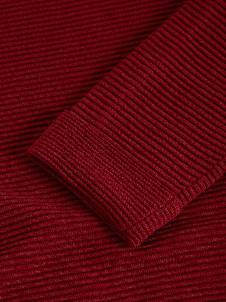 JANA LONG SLEEVE JUMPER in DEEP RED - FLAT DETAIL