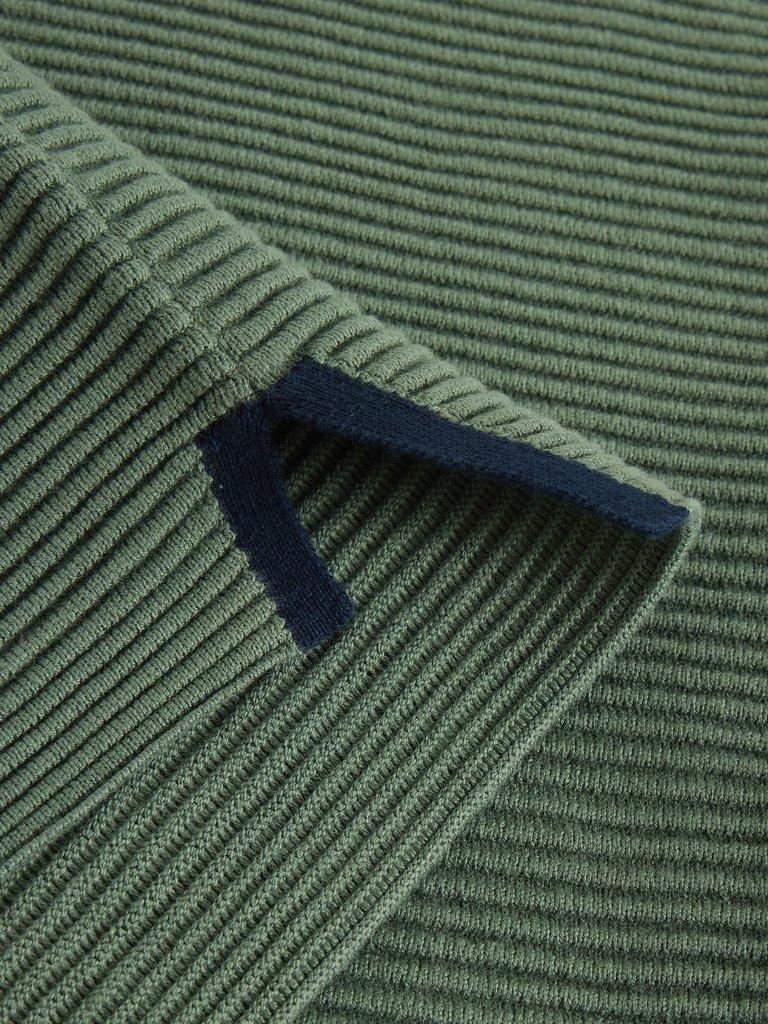 JANA LONG SLEEVE JUMPER in KHAKI GRN - FLAT DETAIL