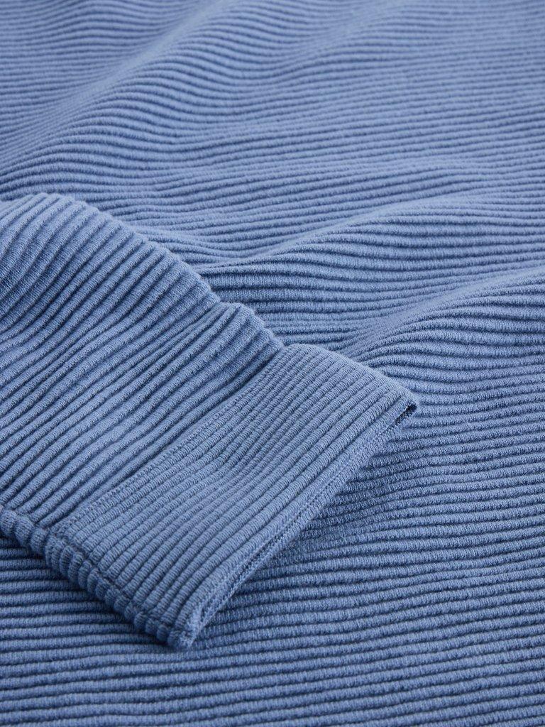 JANA LONG SLEEVE JUMPER in MID BLUE - FLAT DETAIL