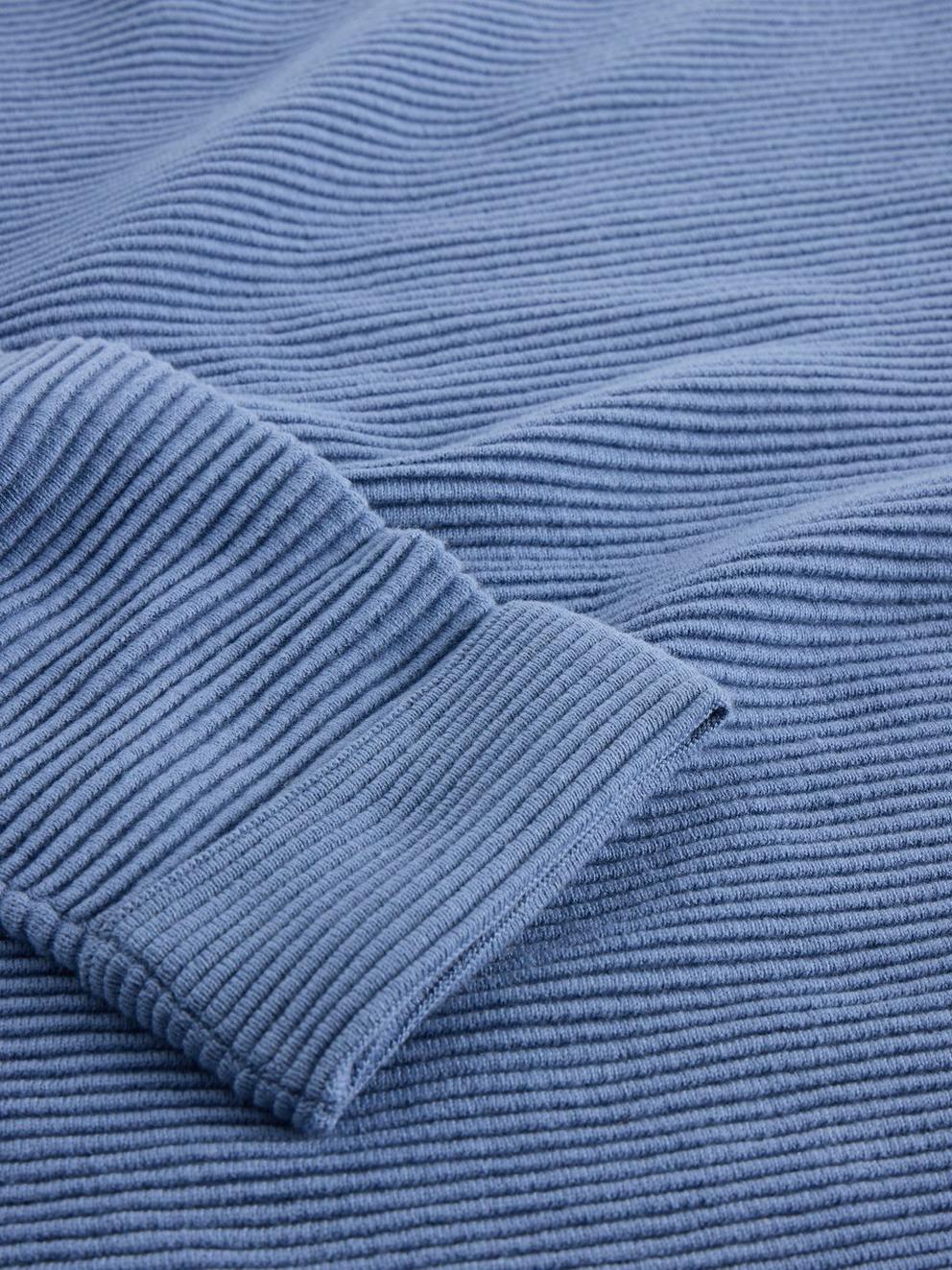 JANA LONG SLEEVE JUMPER in MID BLUE - FLAT DETAIL