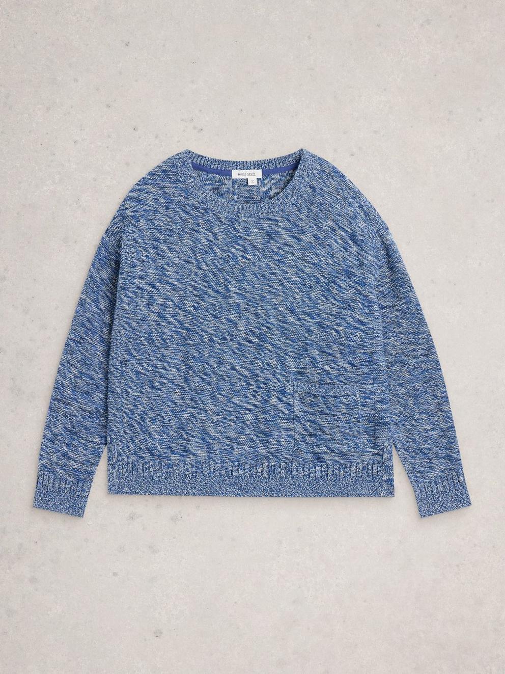 VICTORIA JUMPER in BLUE MLT - FLAT FRONT