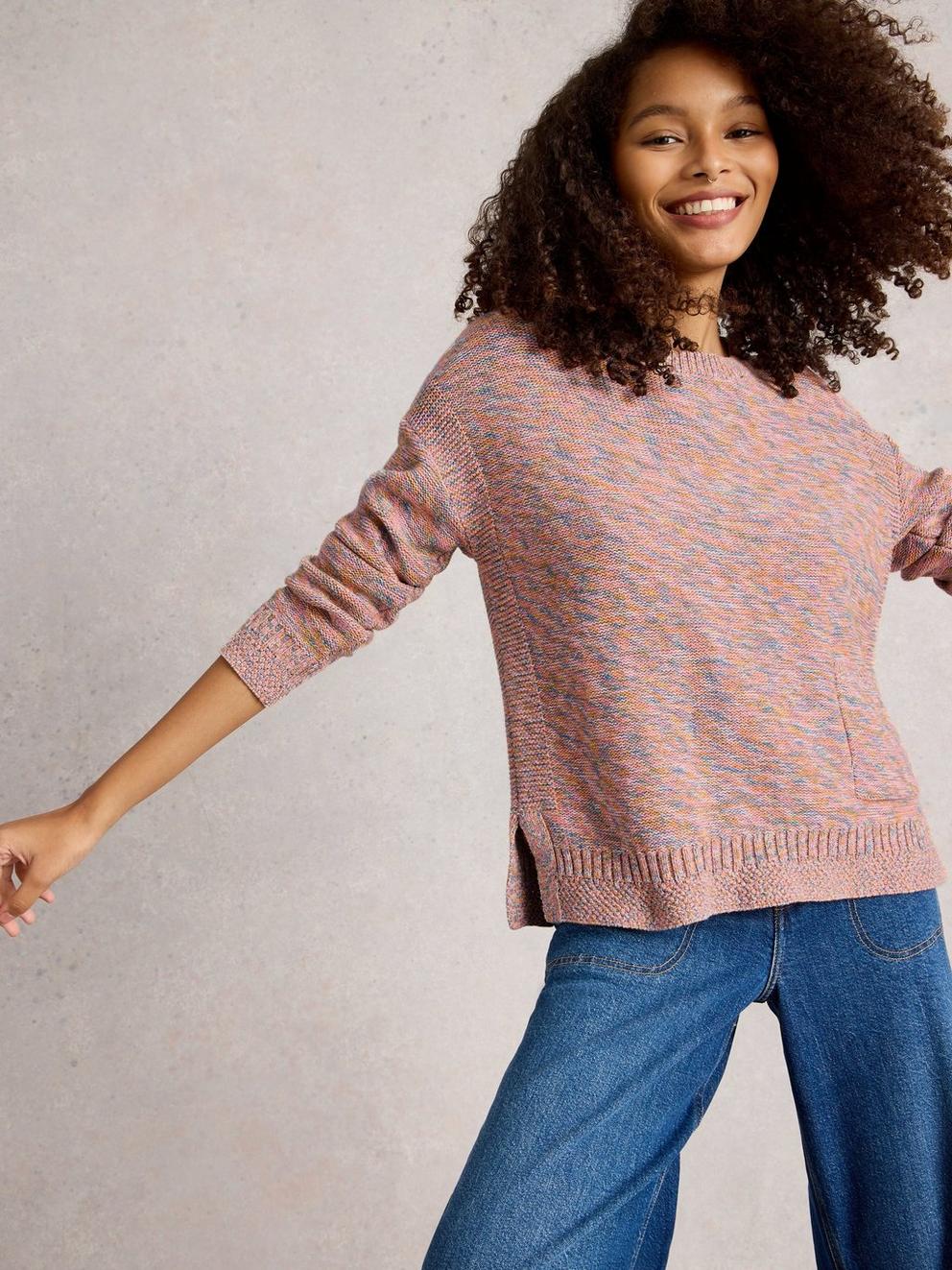 VICTORIA JUMPER in PINK MLT - MODEL DETAIL