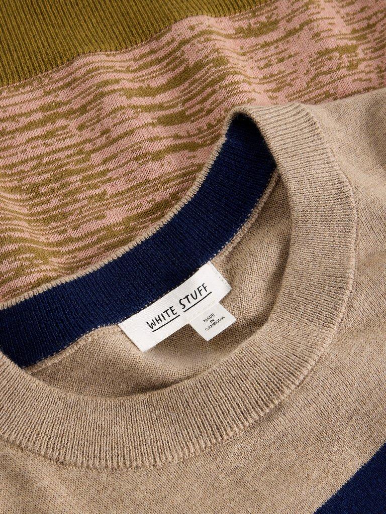 KATIE STRIPE JUMPER in GREEN MLT - FLAT DETAIL