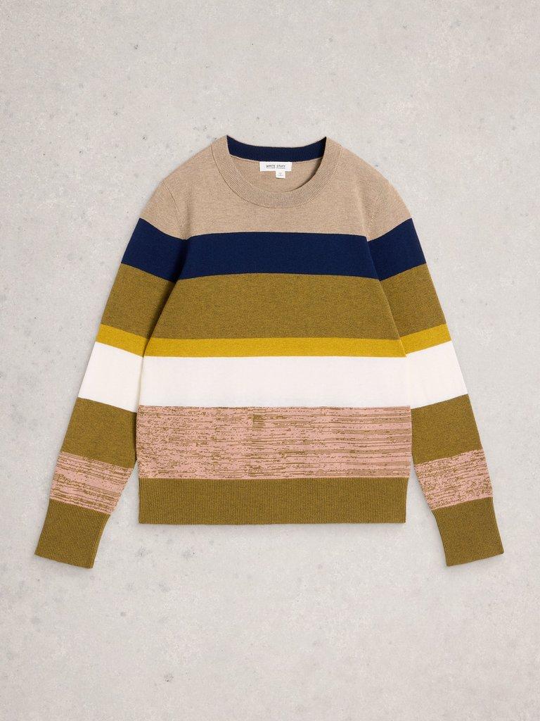 KATIE STRIPE JUMPER in GREEN MLT - FLAT FRONT