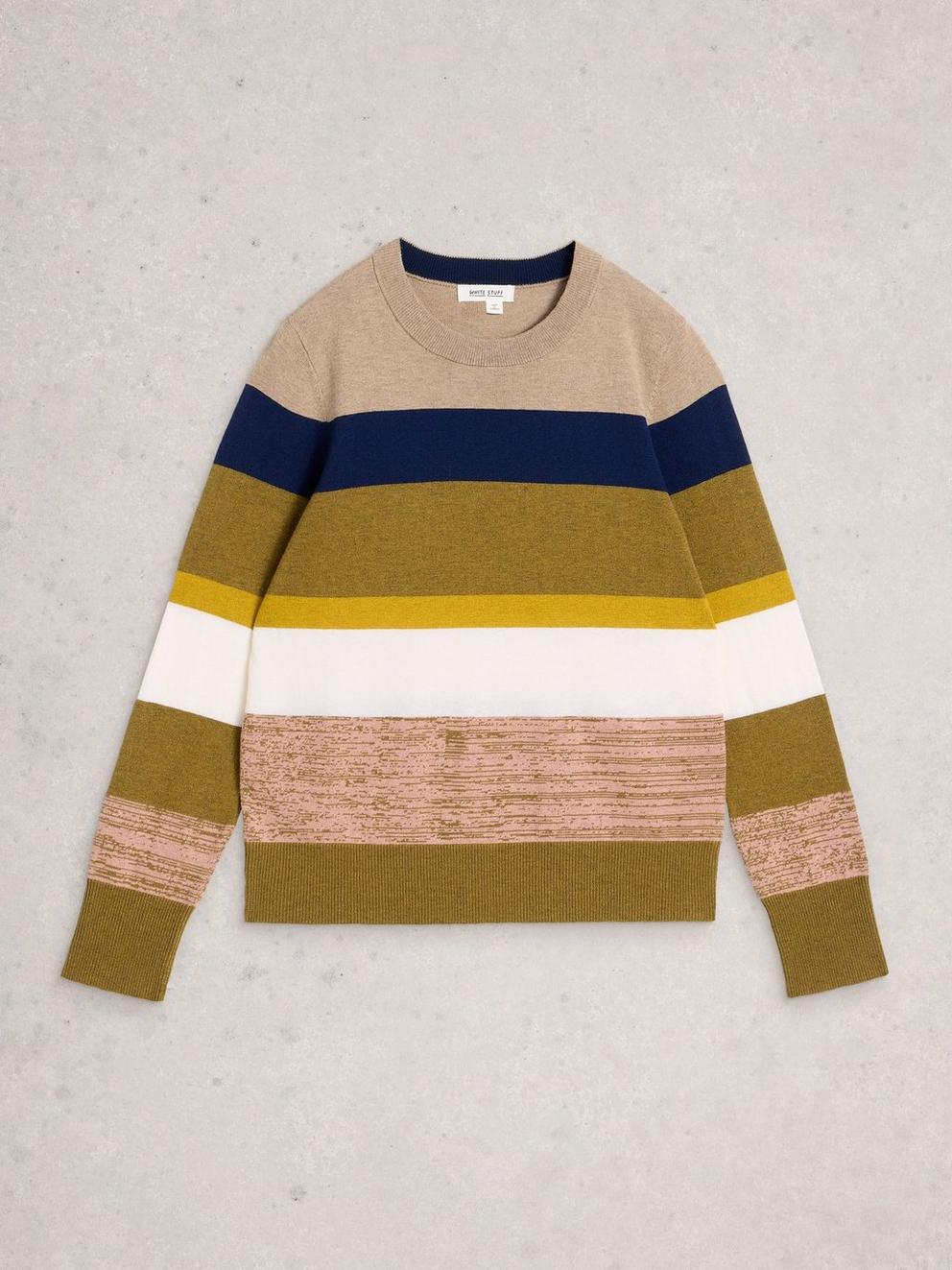 KATIE STRIPE JUMPER in GREEN MLT - FLAT FRONT