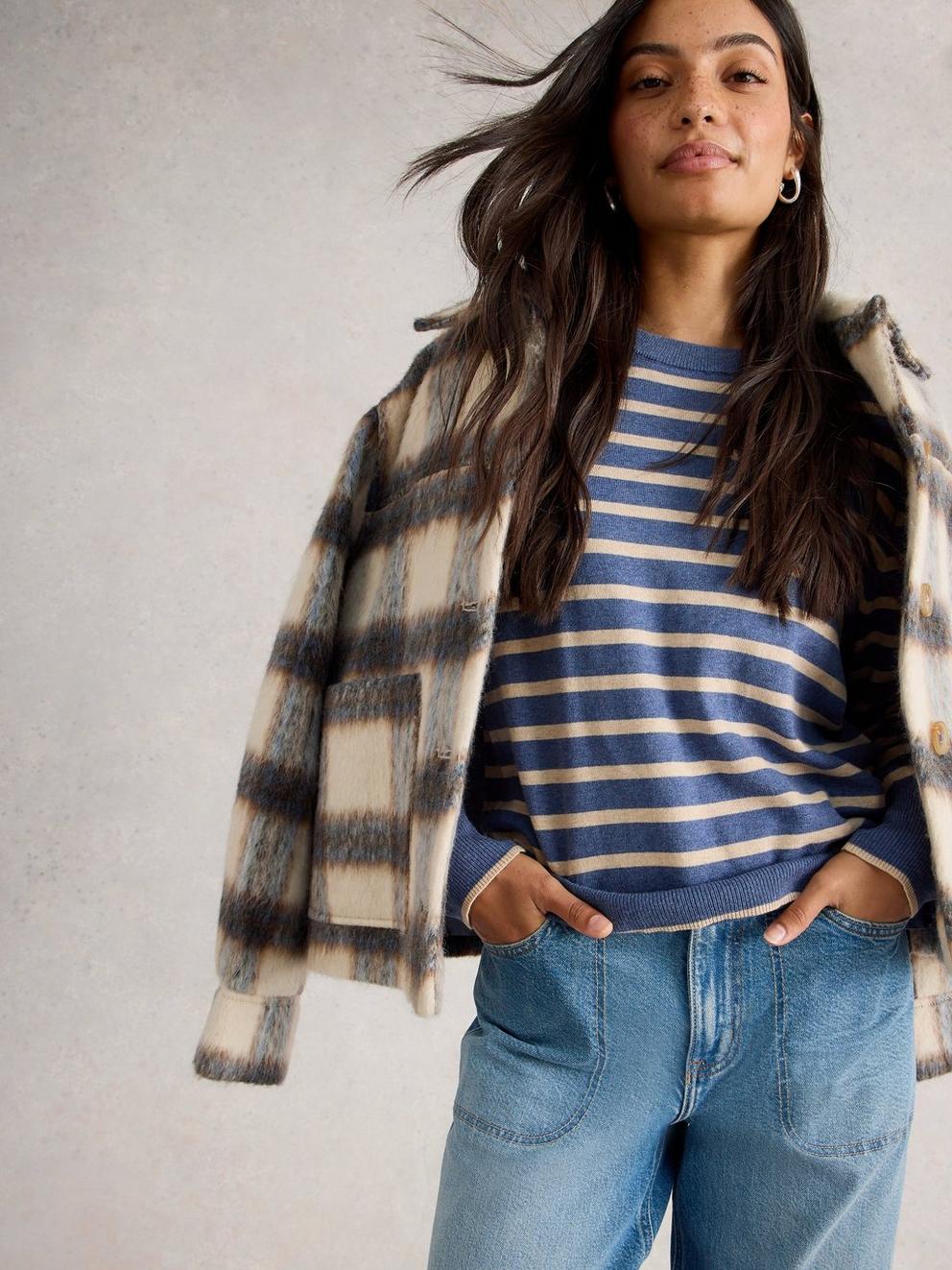 KATIE STRIPE JUMPER in NAVY MULTI - LIFESTYLE