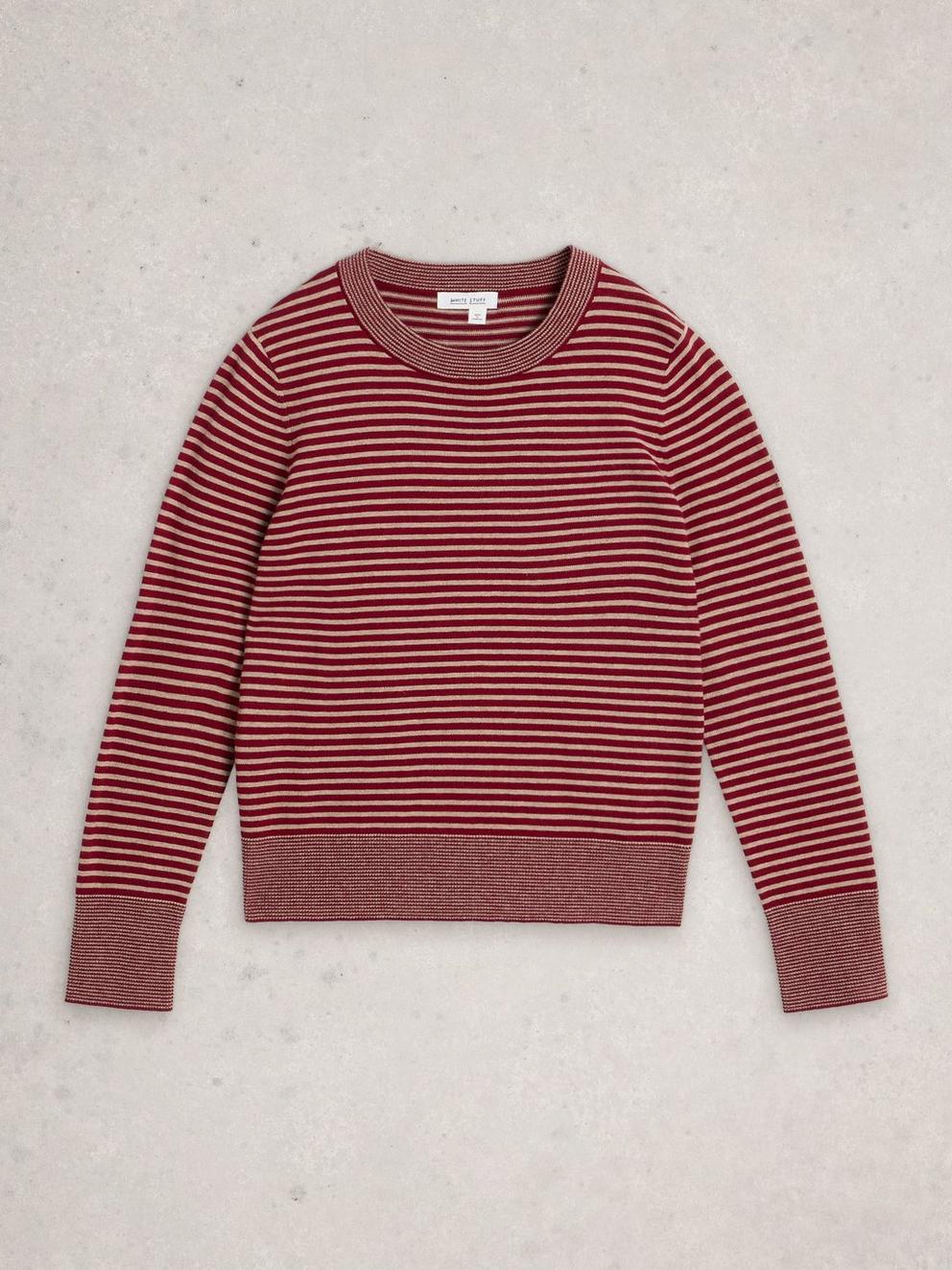 KATIE STRIPE JUMPER in RED MLT - FLAT FRONT