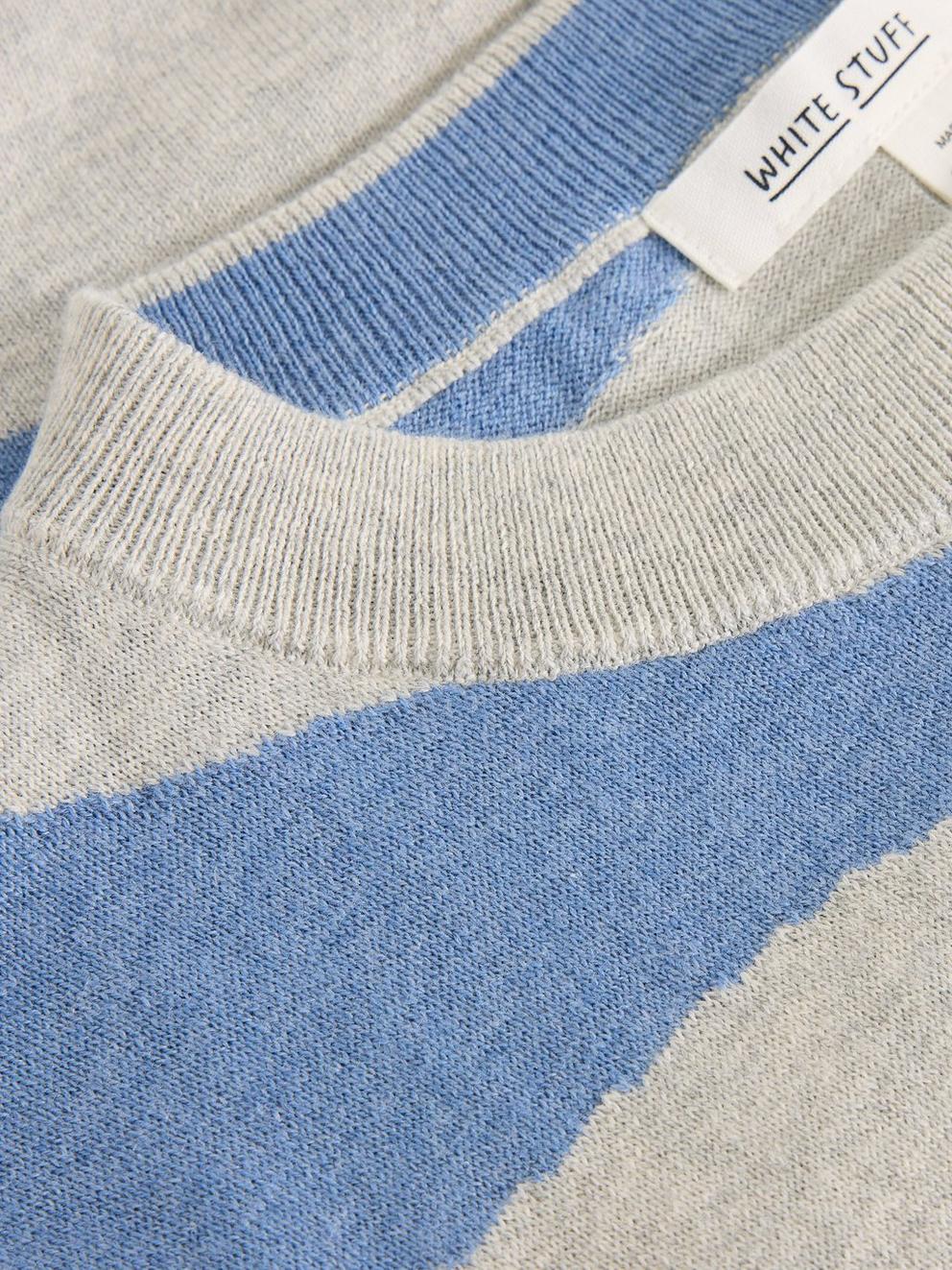 KATIE ABSTRACT JUMPER in BLUE MLT - FLAT DETAIL