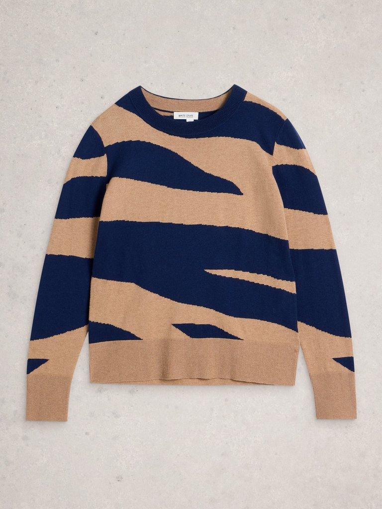 KATIE ABSTRACT JUMPER in NAVY PR - FLAT FRONT
