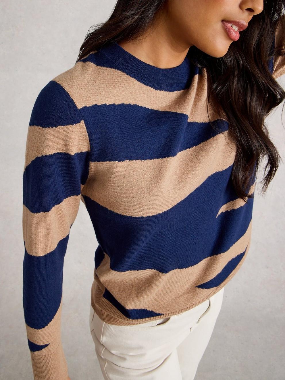 KATIE ABSTRACT JUMPER in NAVY PR - LIFESTYLE