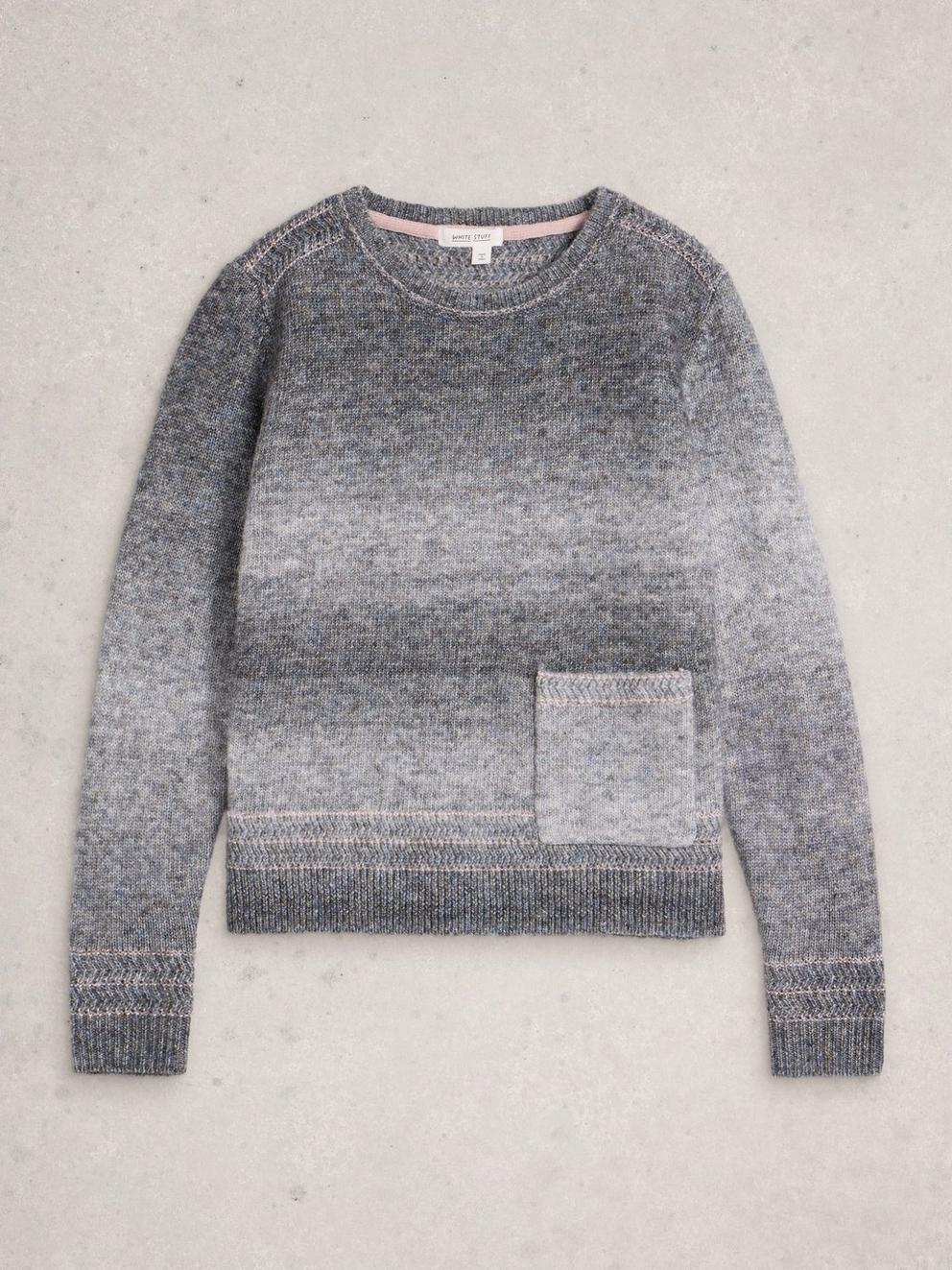 LILBET LONG SLEEVE JUMPER in GREY MLT - FLAT FRONT