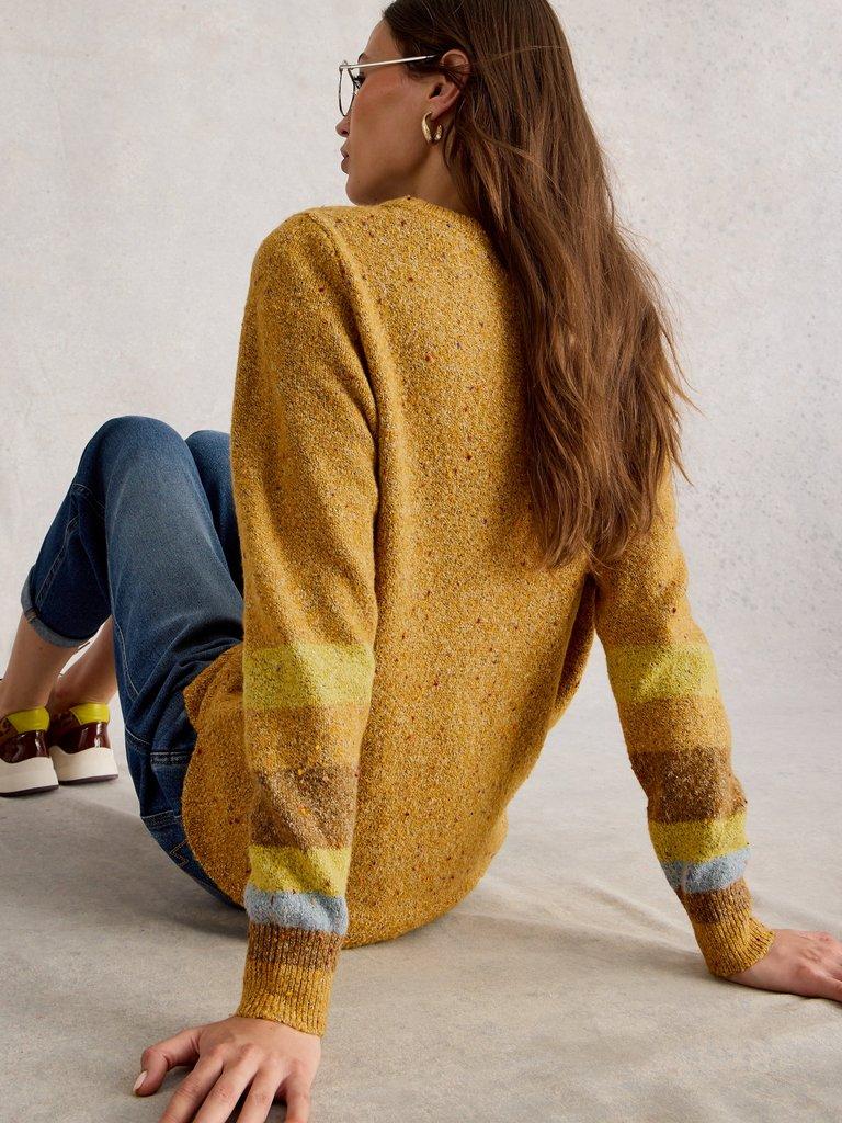 TALIA NEP CREW NECK JUMPER in CHART MLT - MODEL BACK