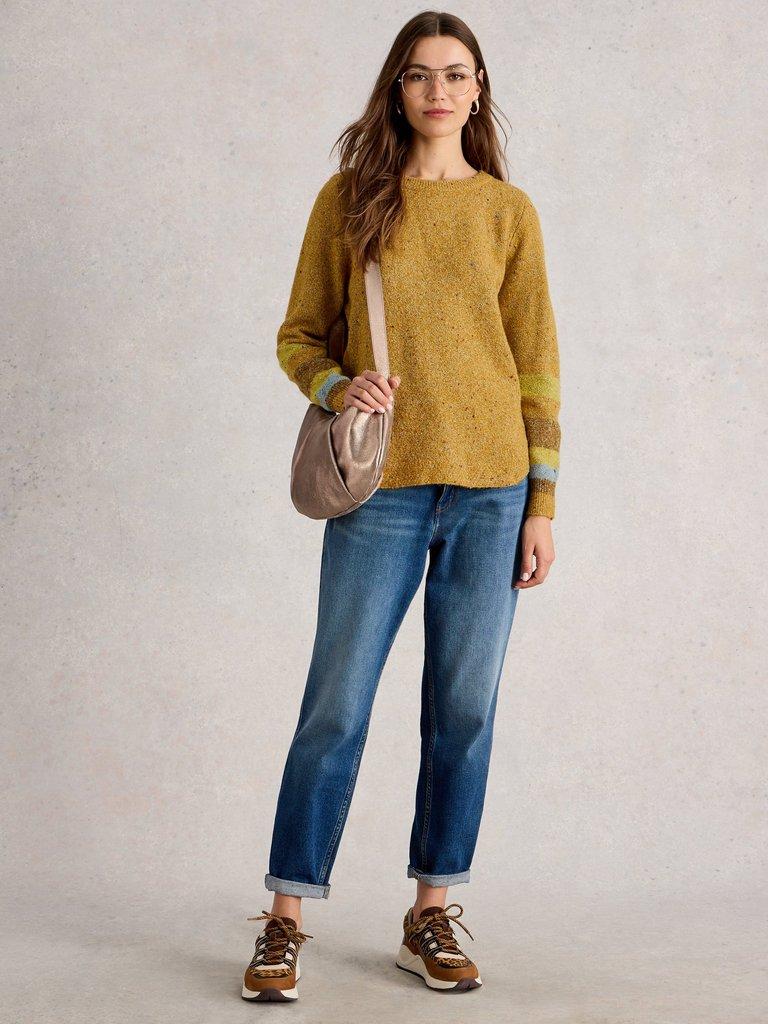 TALIA NEP CREW NECK JUMPER in CHART MLT - MODEL FRONT