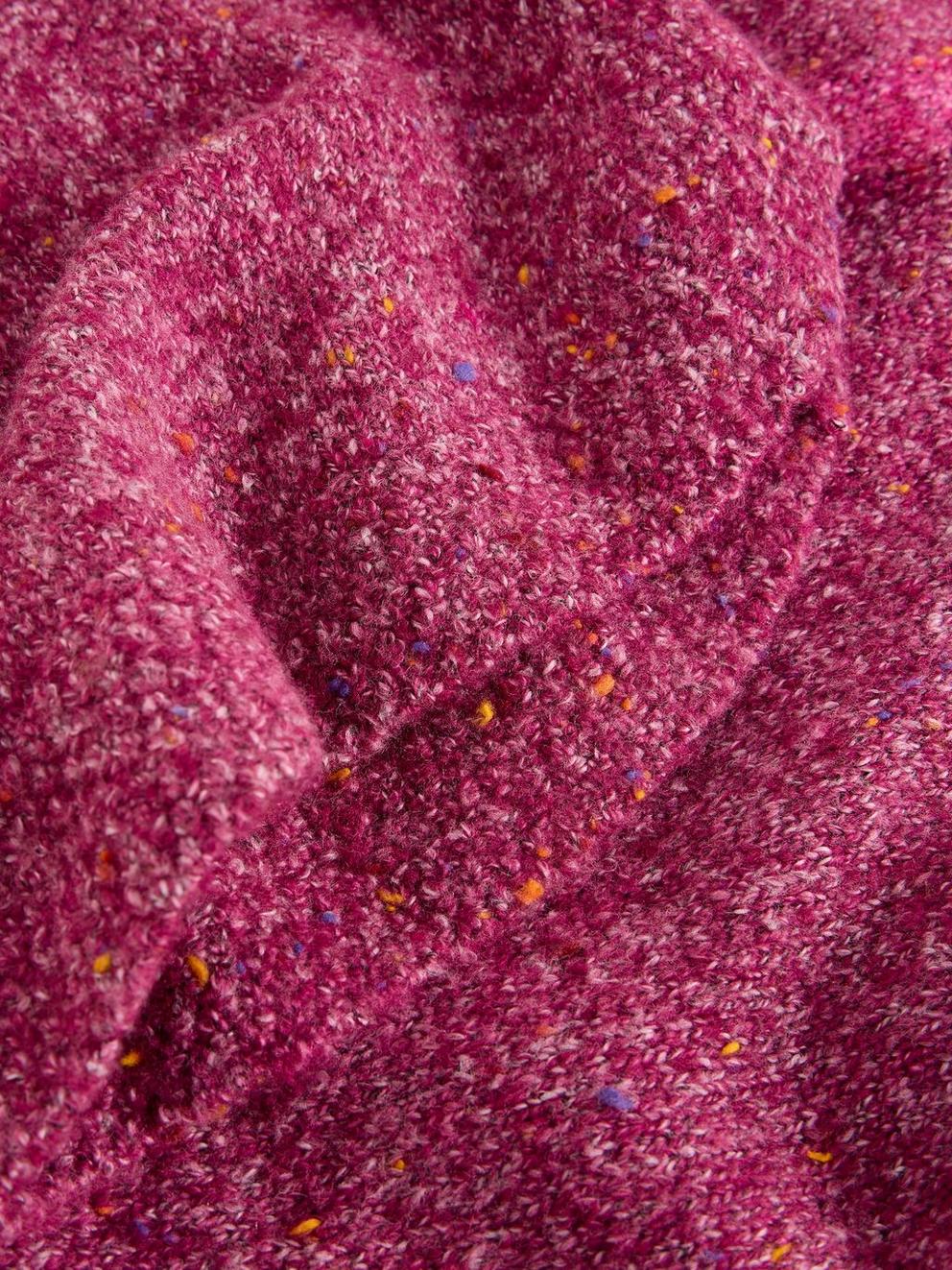 TALIA NEP CREW NECK JUMPER in DK PLUM - FLAT DETAIL