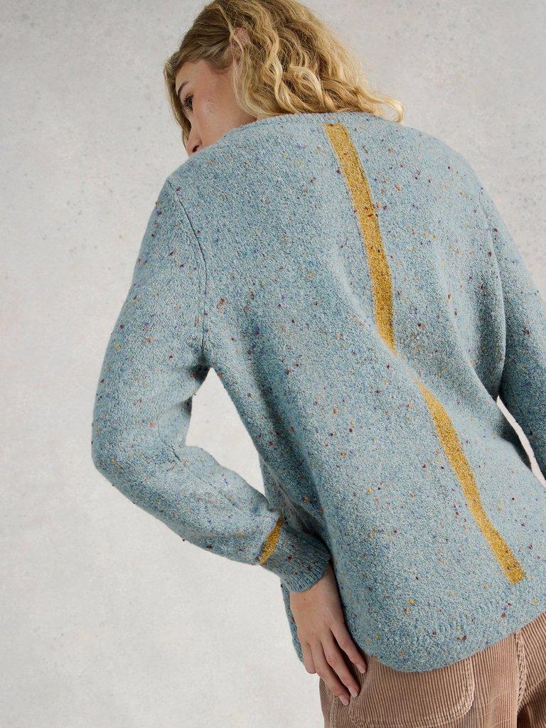 TALIA NEP CREW NECK JUMPER in DUS GREEN - MODEL BACK