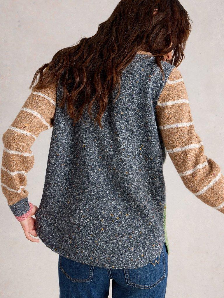 TALIA NEP CREW NECK JUMPER in GREEN MLT - MODEL BACK