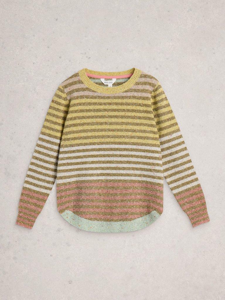 TALIA NEP CREW NECK JUMPER in YELLOW MLT - FLAT FRONT