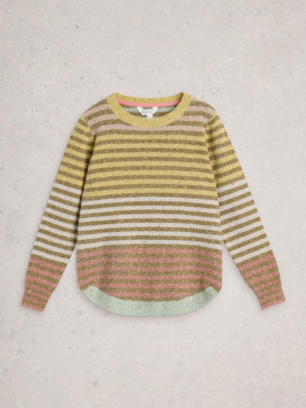 TALIA NEP CREW NECK JUMPER in YELLOW MLT - FLAT FRONT