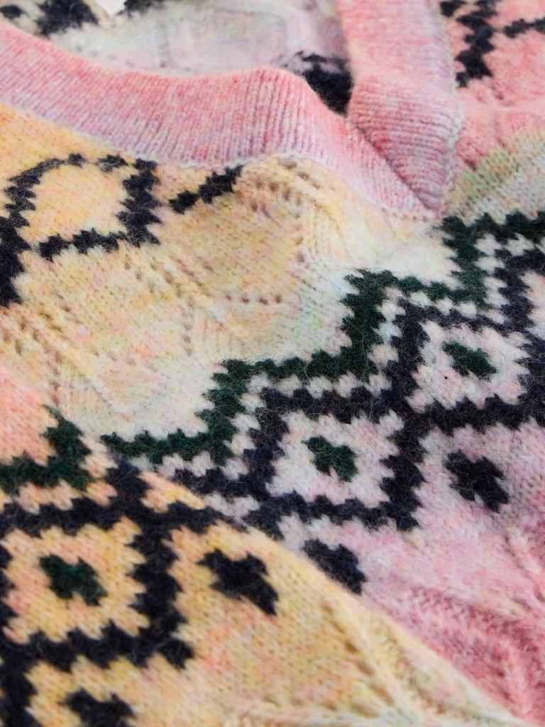 SPACEDYE POINTELLE JUMPER in PINK MLT - FLAT DETAIL