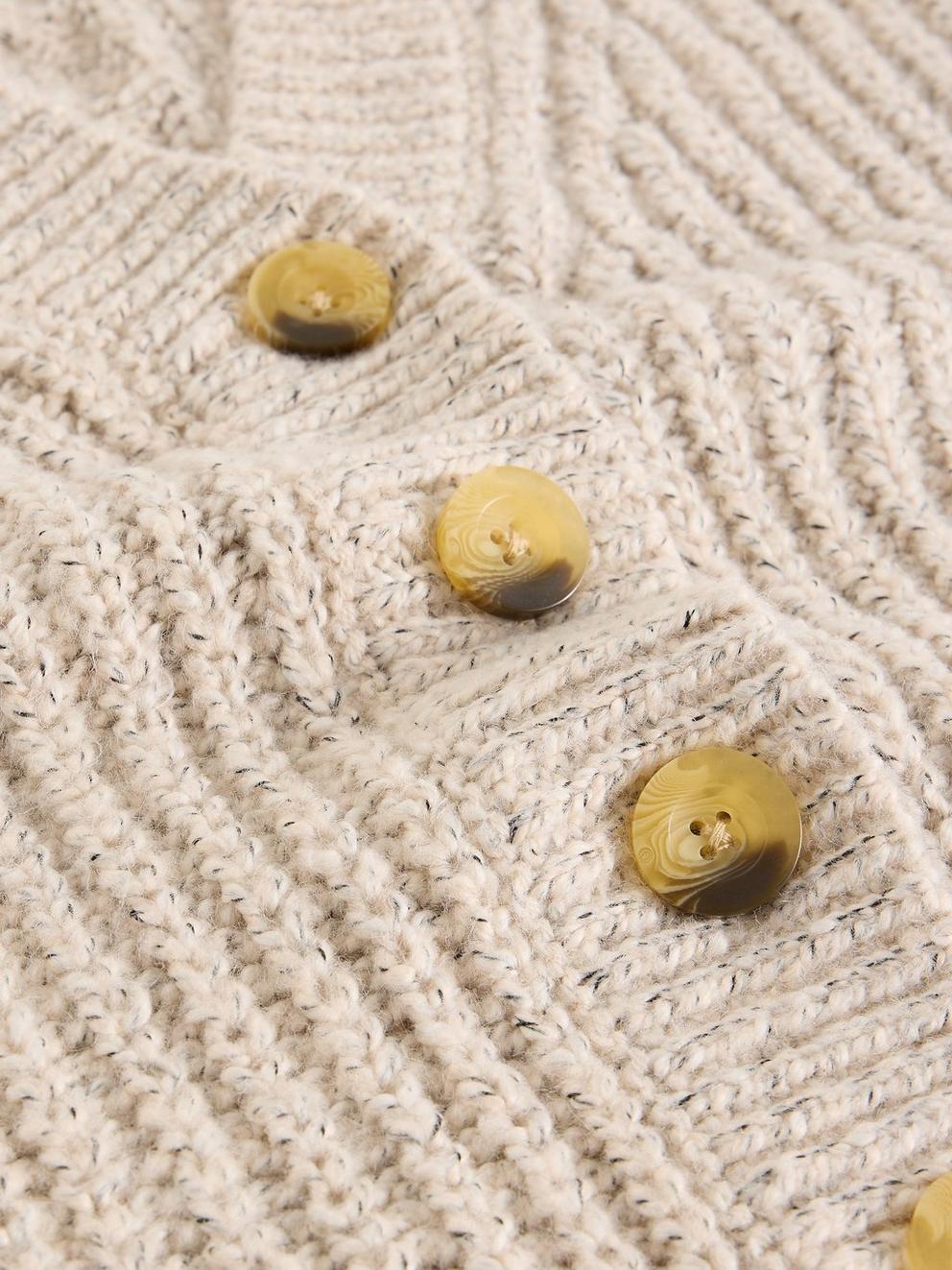 SALLY SLUB CARDIGAN in NAT MLT - FLAT DETAIL