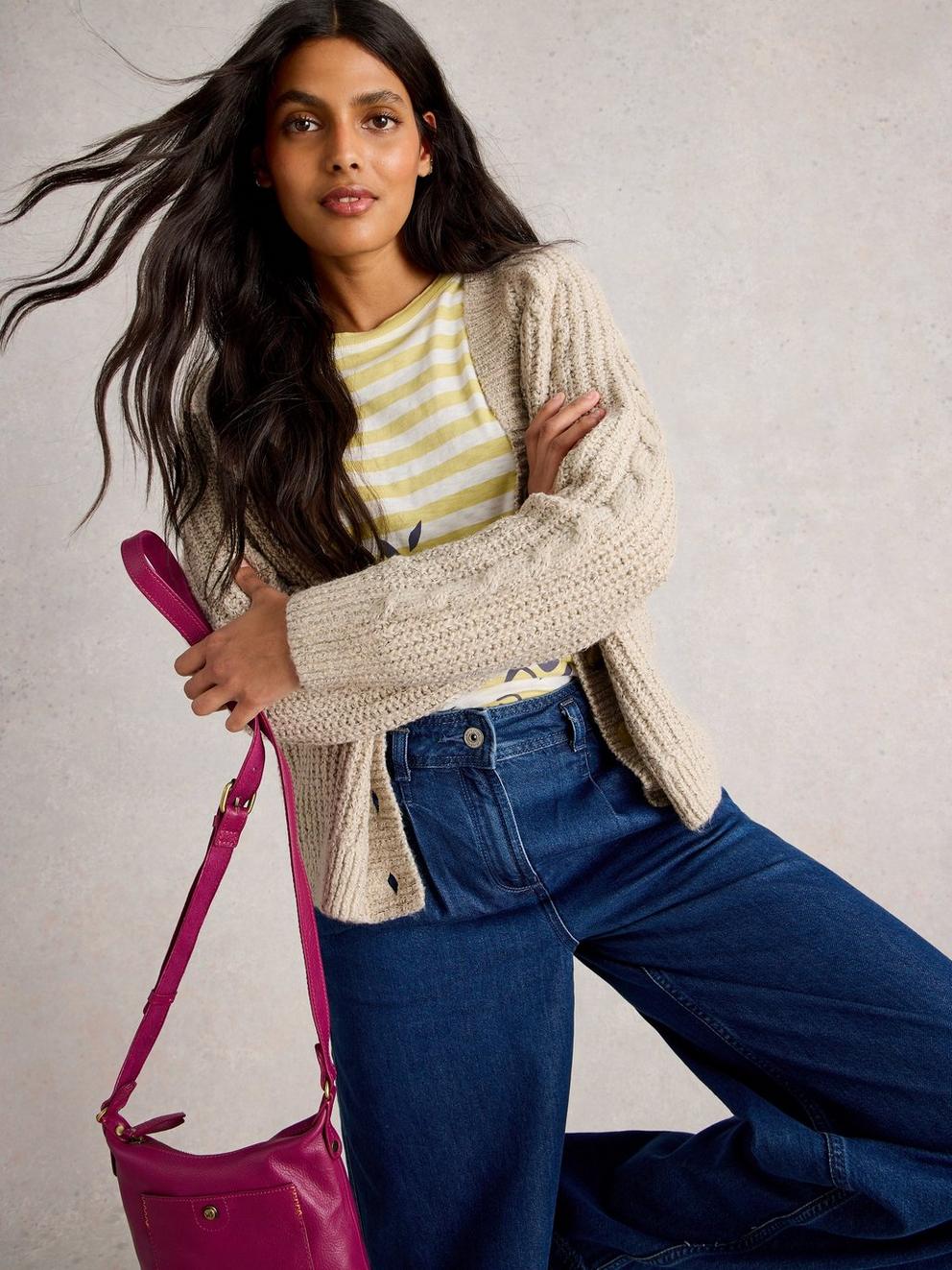 SALLY SLUB CARDIGAN in NAT MLT - LIFESTYLE