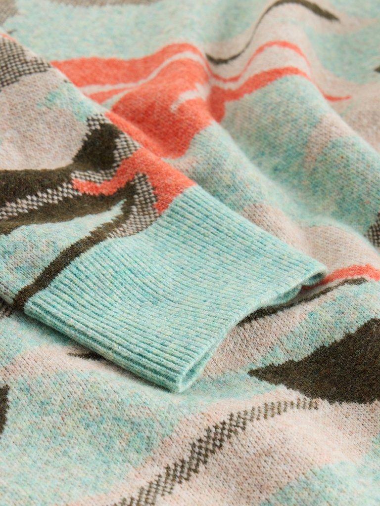 PETAL JUMPER in GREEN MLT - FLAT DETAIL