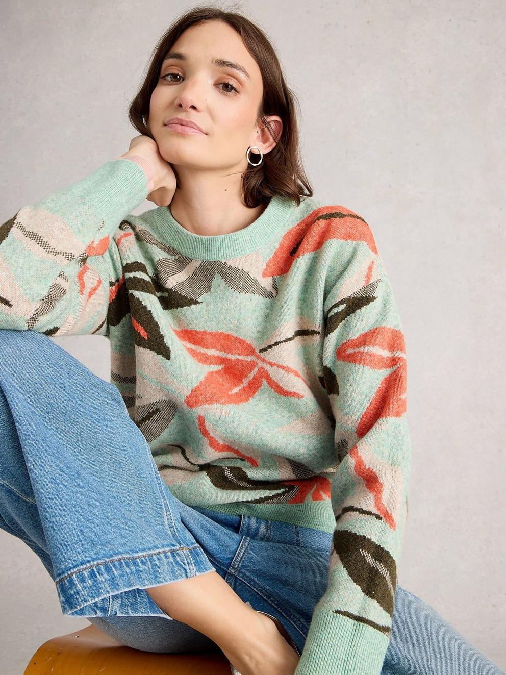 PETAL JUMPER in GREEN MLT - LIFESTYLE