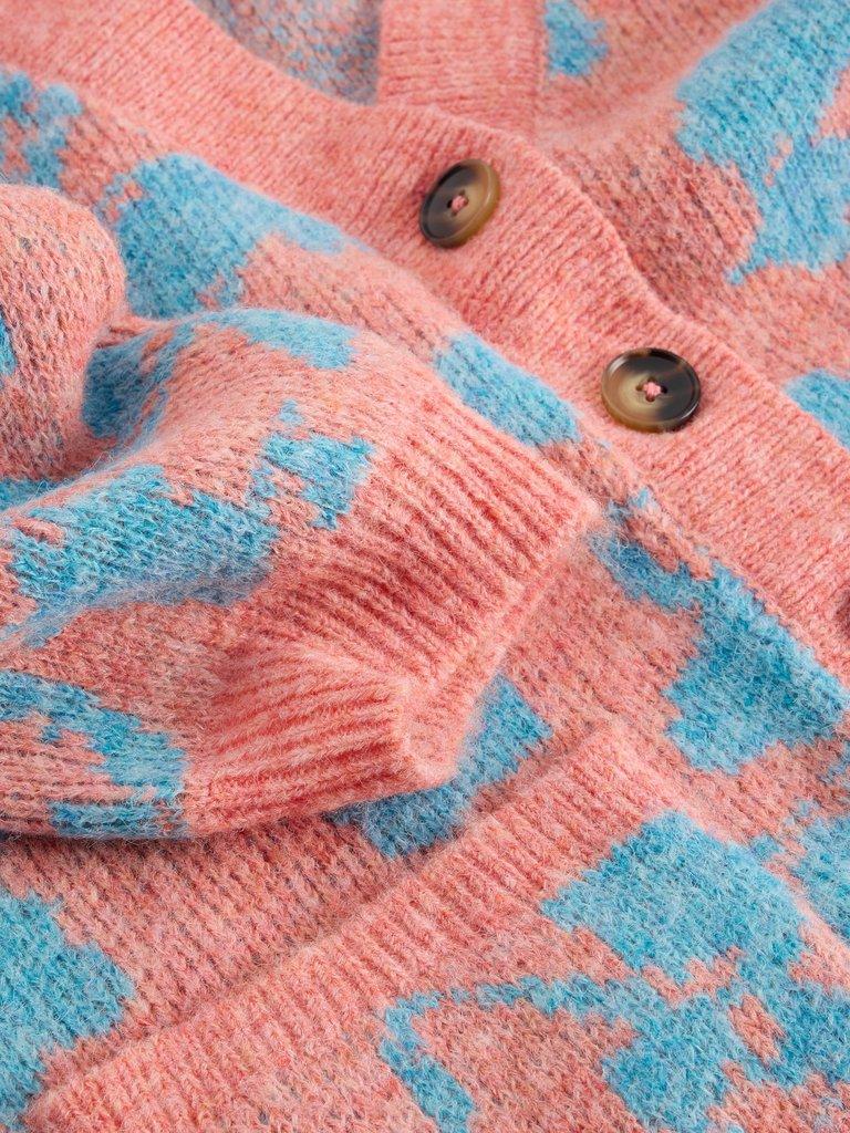 JENNY FLORAL CARDI in CORAL MLT - FLAT DETAIL