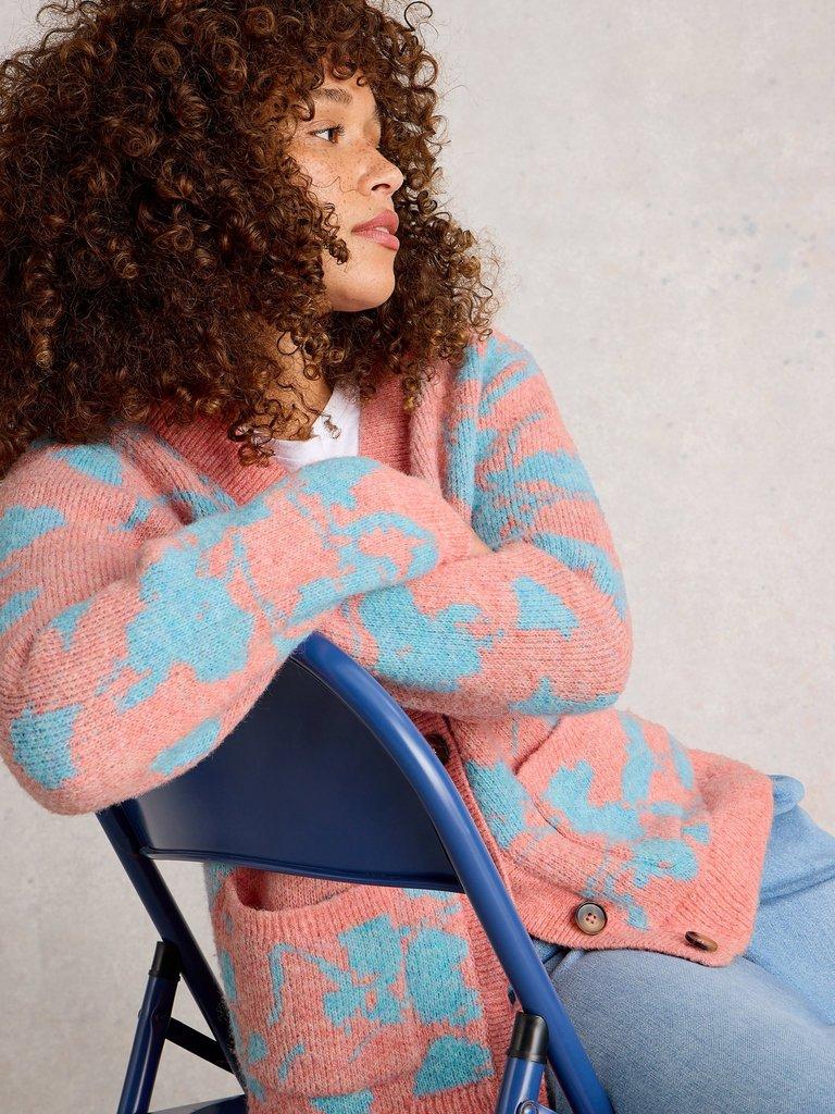 JENNY FLORAL CARDI in CORAL MULTI | White Stuff US