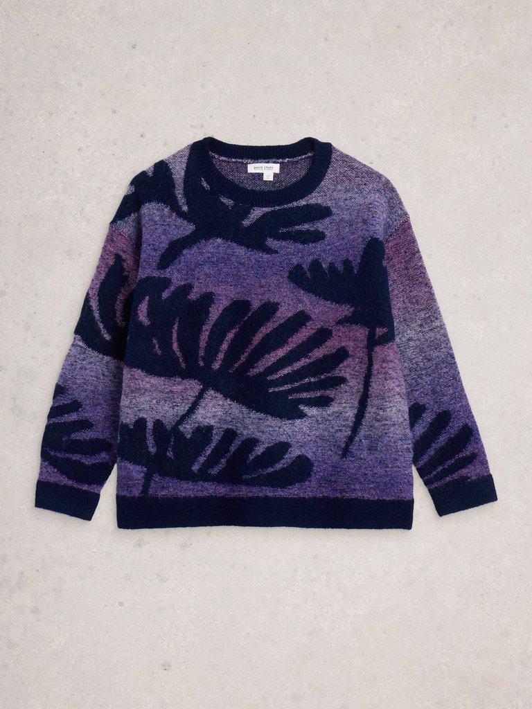 FERN SPACEDYE JUMPER in NAVY MULTI - FLAT FRONT