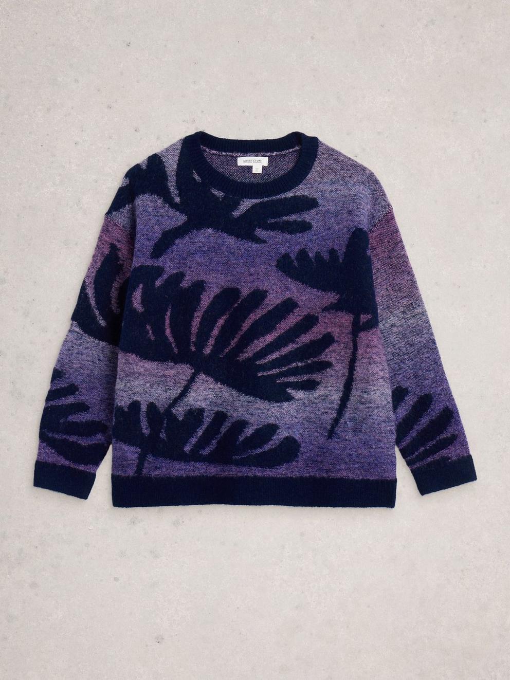 FERN SPACEDYE JUMPER in NAVY MULTI - FLAT FRONT