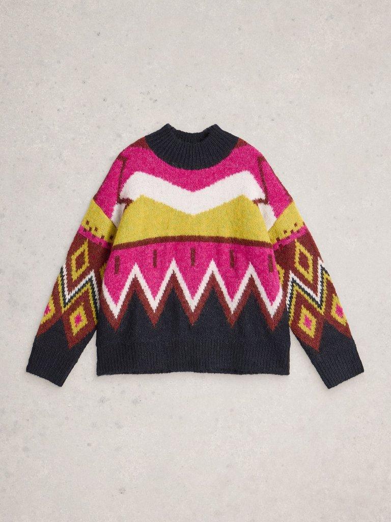 ALICE ABSTRACT JUMPER in GREY MLT - FLAT FRONT