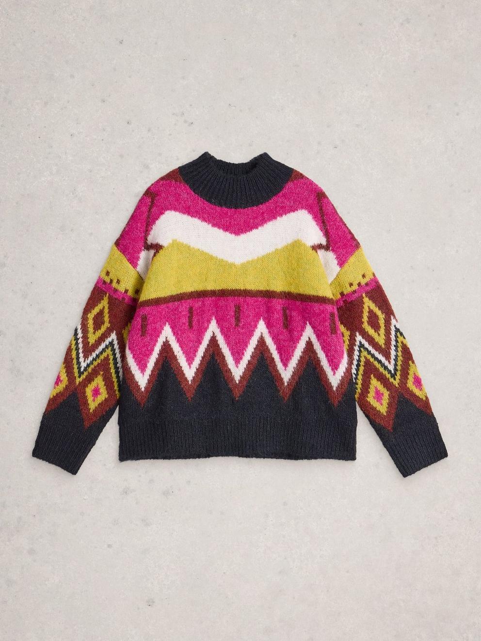 ALICE ABSTRACT JUMPER in GREY MLT - FLAT FRONT