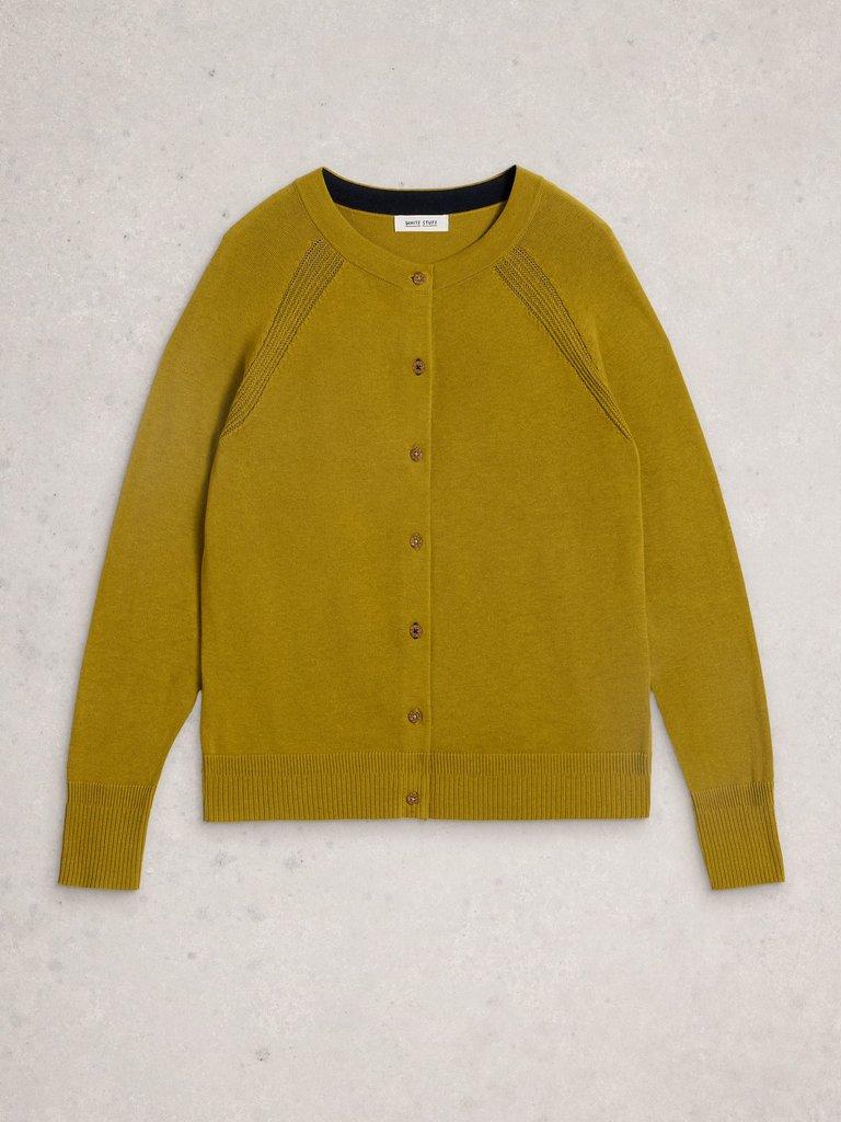LULU CREW NECK LONG SLEEVE CARDI in MID CHART - FLAT FRONT