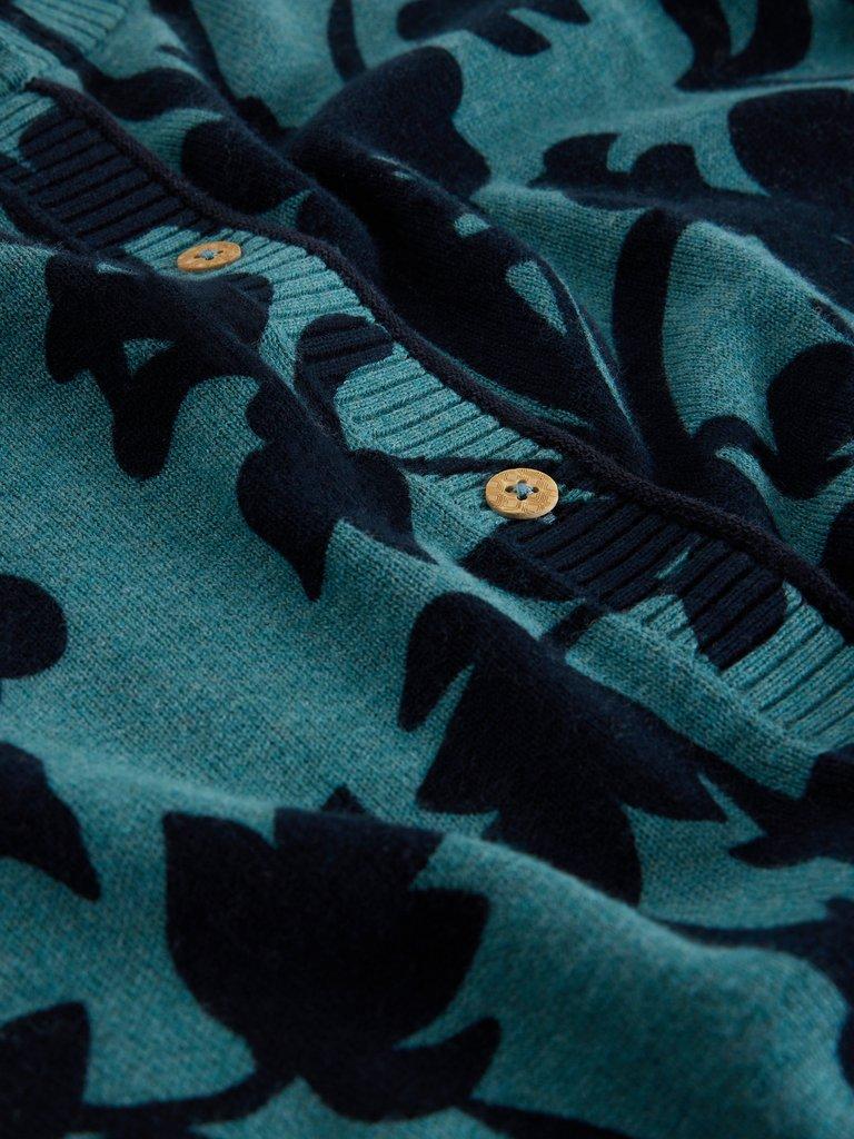 LULU PRINT CARDI in BLUE PR - FLAT DETAIL