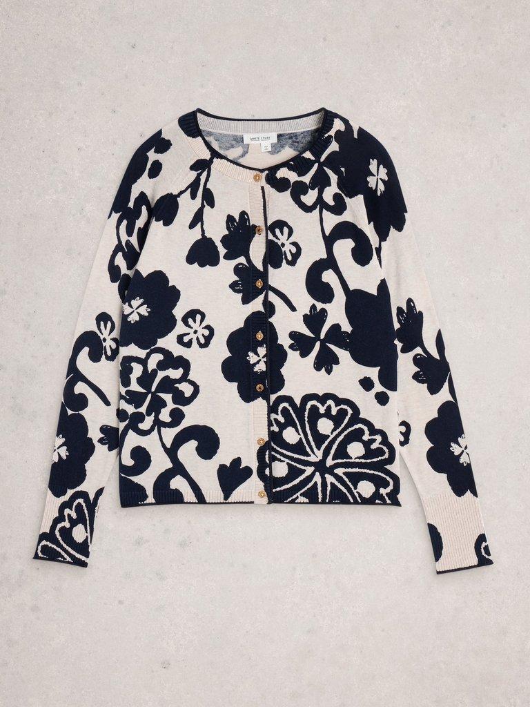 LULU PRINT CARDI in NAT MLT - FLAT FRONT
