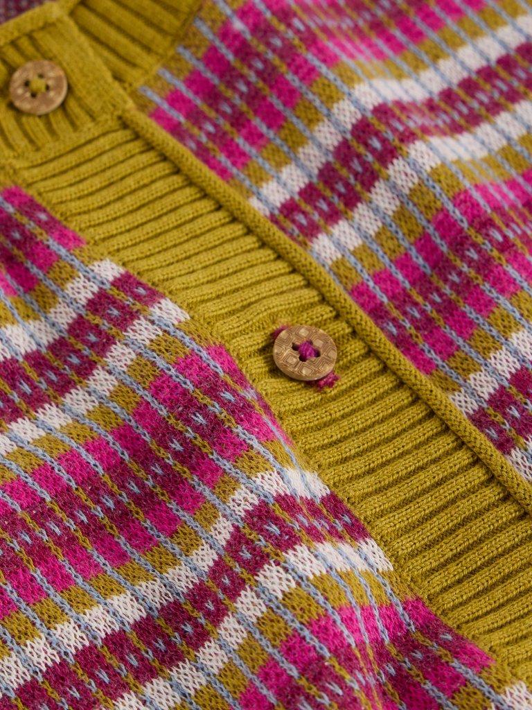 LULU PATTERN CARDIGAN in PINK MLT - FLAT DETAIL