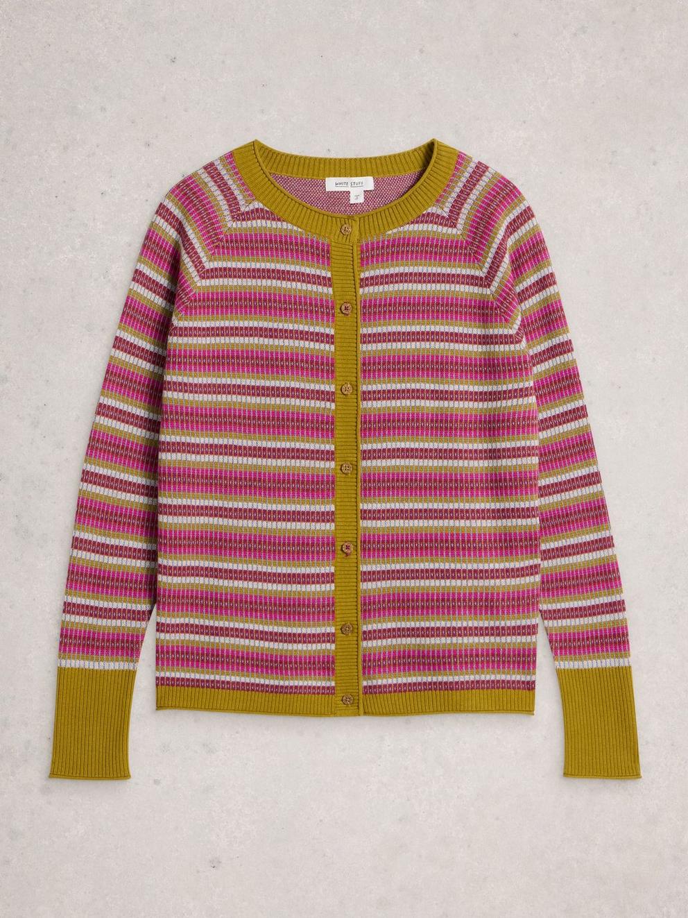 LULU PATTERN CARDIGAN in PINK MLT - FLAT FRONT
