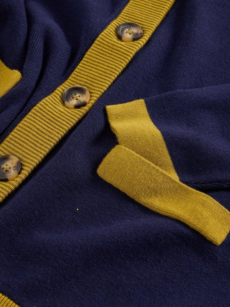 CHARLOTTE LONG SLEEVE CARDI in DARK NAVY - FLAT DETAIL