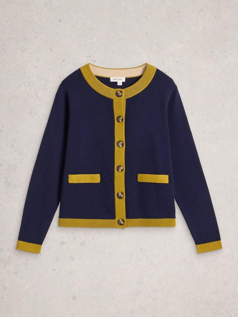 CHARLOTTE LONG SLEEVE CARDI in DARK NAVY - FLAT FRONT