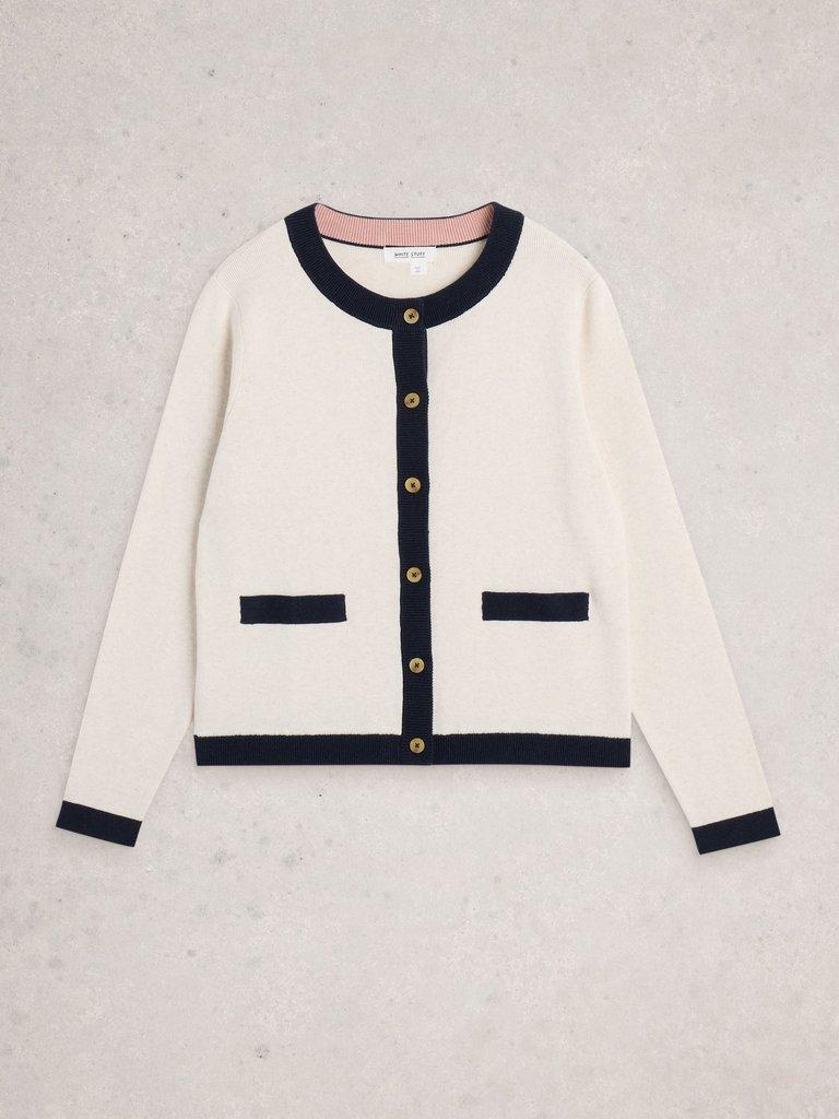 CHARLOTTE LONG SLEEVE CARDI in NAT MLT - FLAT FRONT