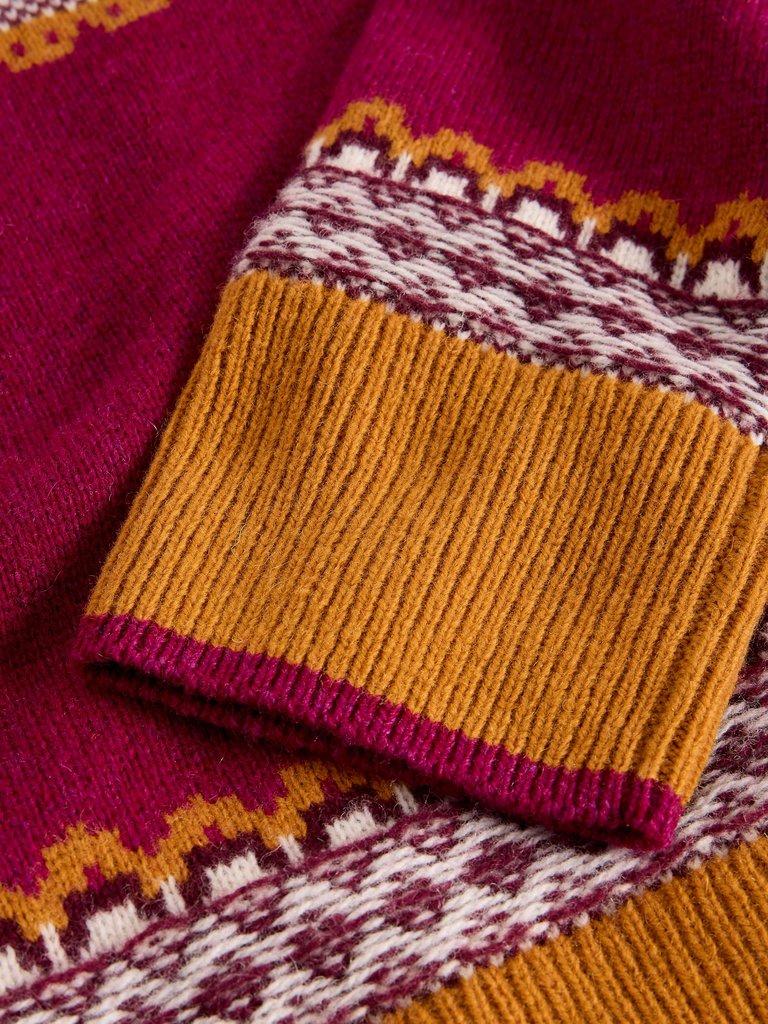 MILLIE FAIRISLE JUMPER in PINK MLT - FLAT DETAIL