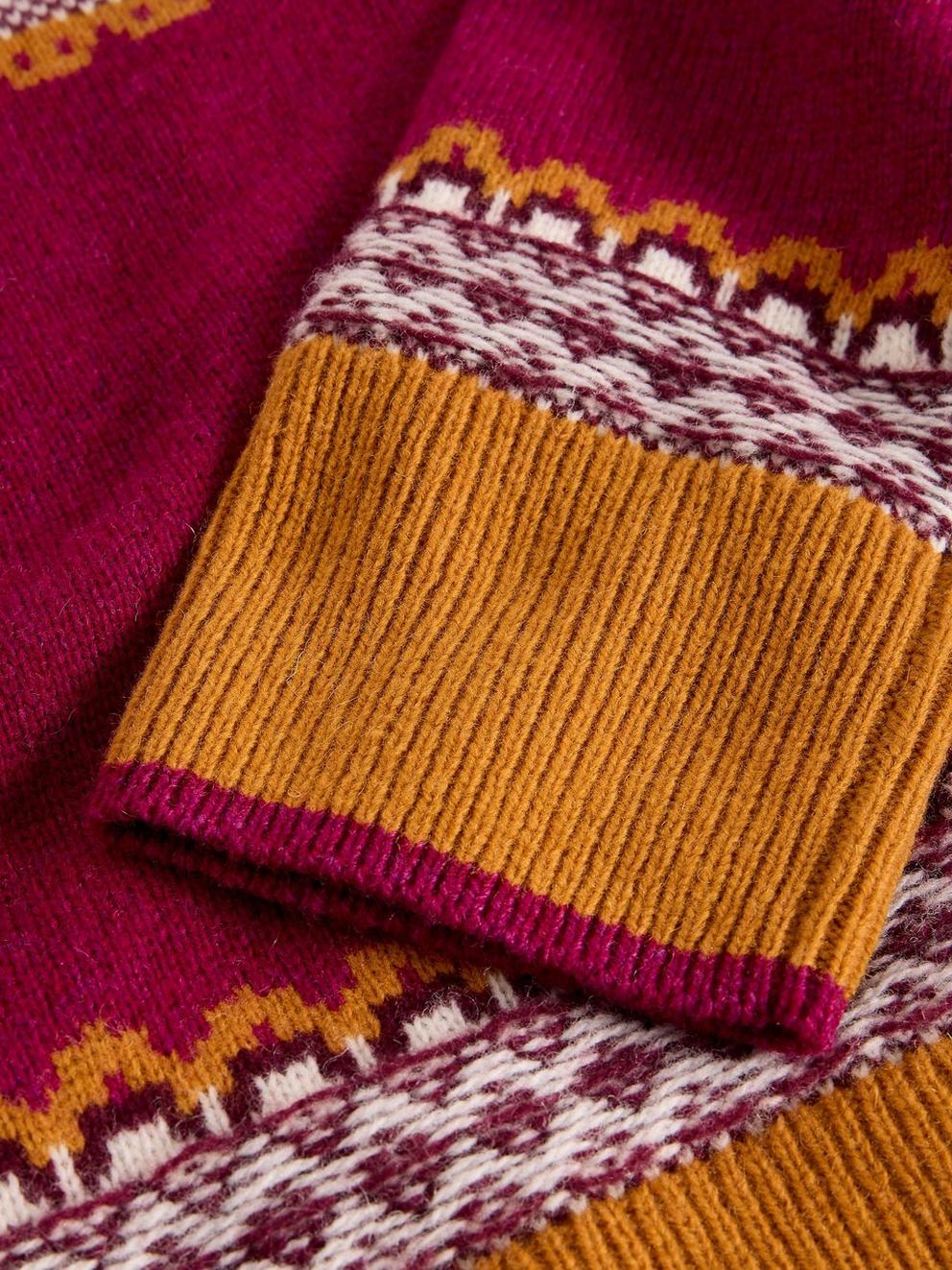 MILLIE FAIRISLE JUMPER in PINK MLT - FLAT DETAIL