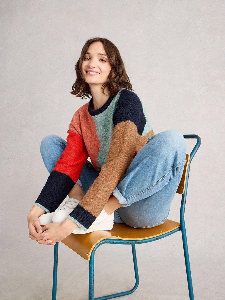 FREYA ABSTRACT JUMPER in NAVY MULTI - LIFESTYLE