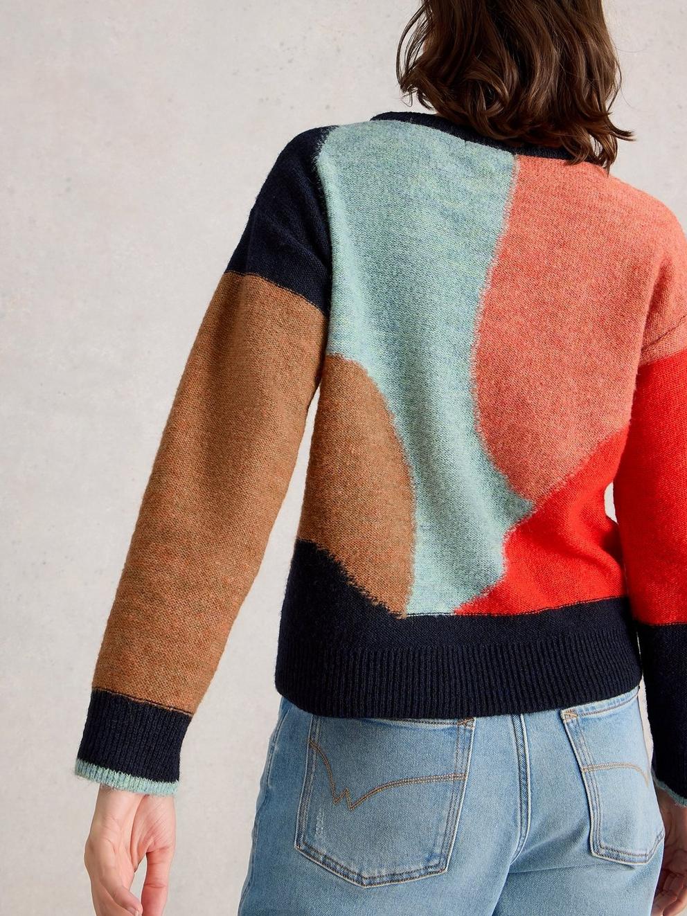FREYA ABSTRACT JUMPER in NAVY MULTI - MODEL BACK