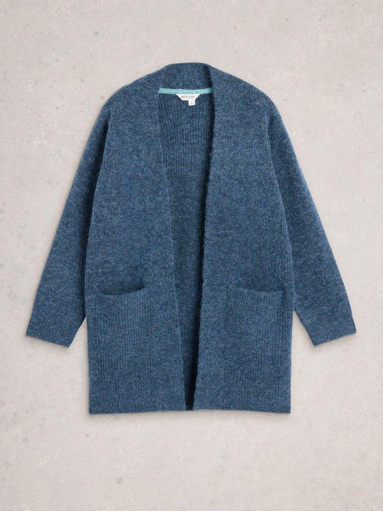 ERIN LONG LINE CARDI in DK BLUE - FLAT FRONT