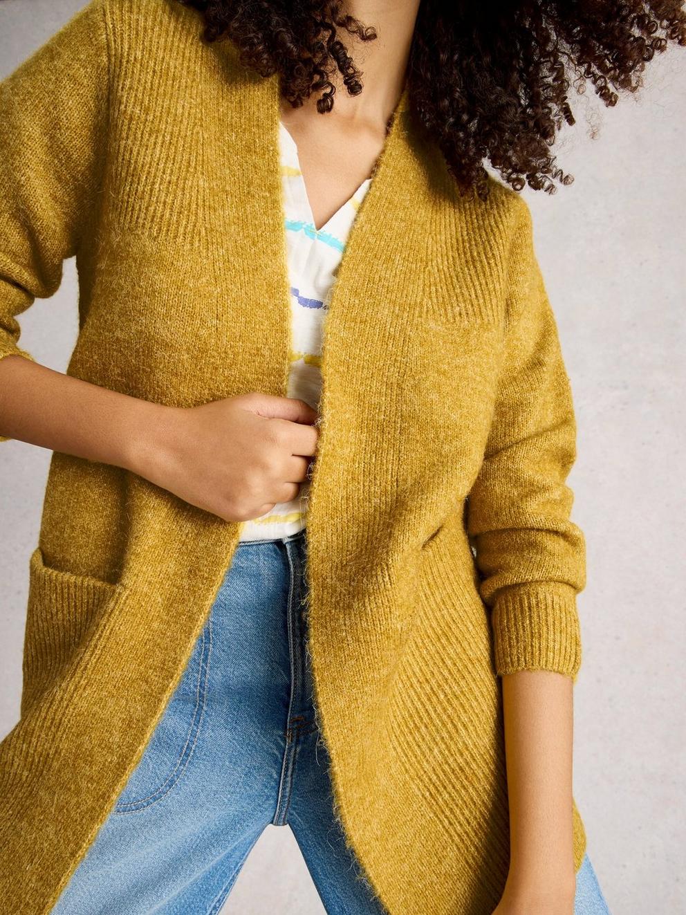 ERIN LONG LINE CARDI in MID CHART - MODEL DETAIL
