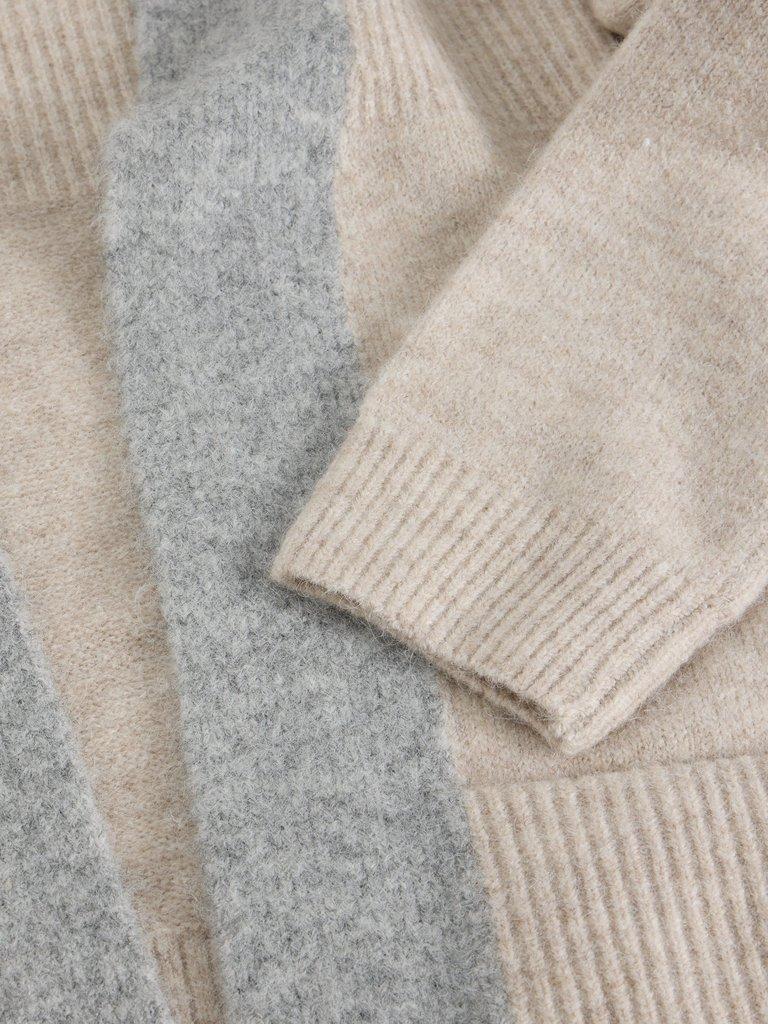 ERIN LONG LINE CARDI in NAT MLT - FLAT DETAIL