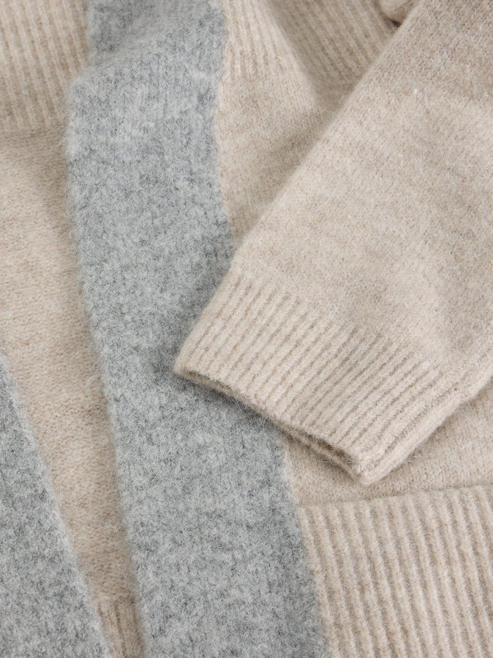 ERIN LONG LINE CARDI in NAT MLT - FLAT DETAIL