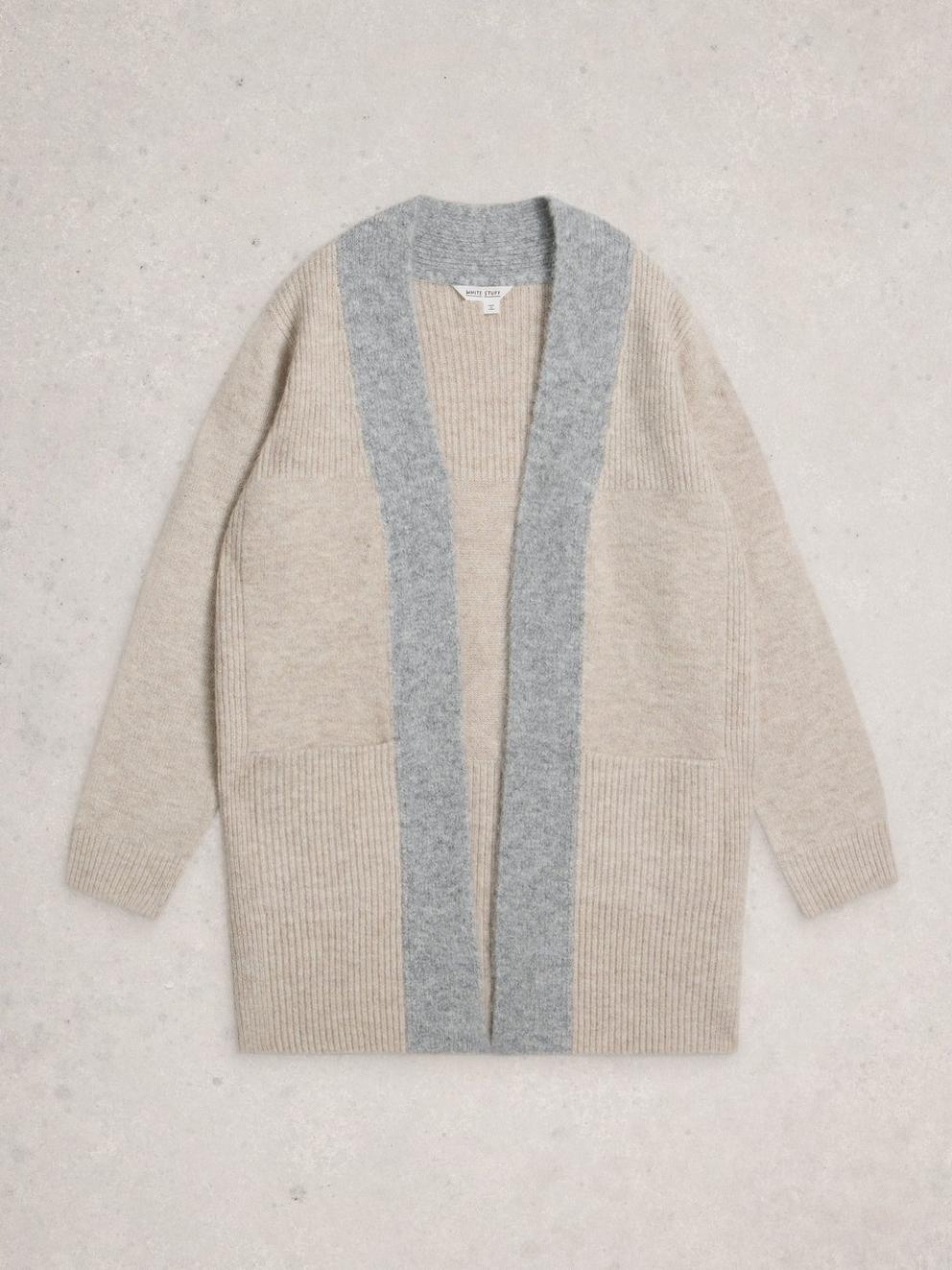 ERIN LONG LINE CARDI in NAT MLT - FLAT FRONT